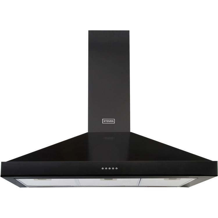 Stoves Sterling S900 90cm Chimney Cooker Hood - Black