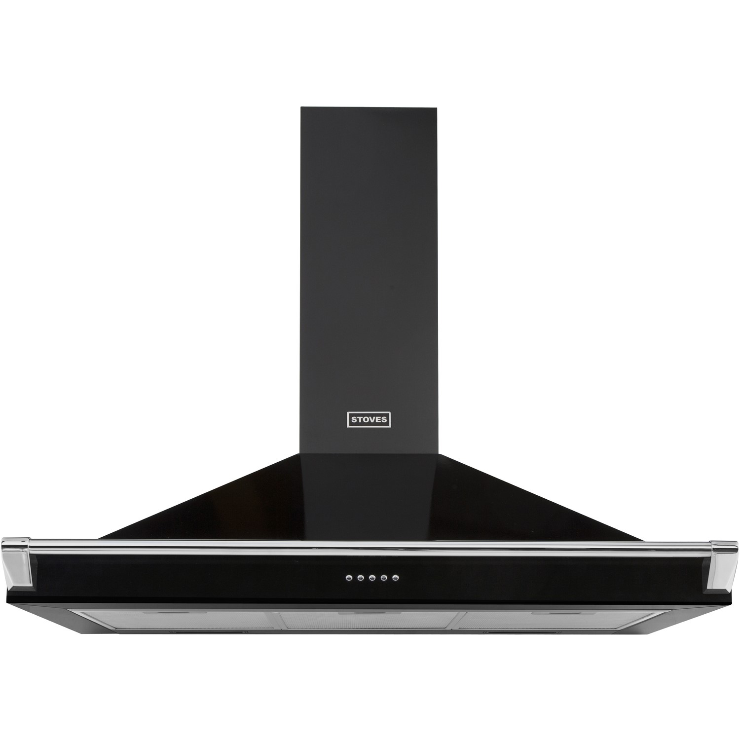 Stoves Richmond S1000 100cm Chimney Cooker Hood With Rail - Black