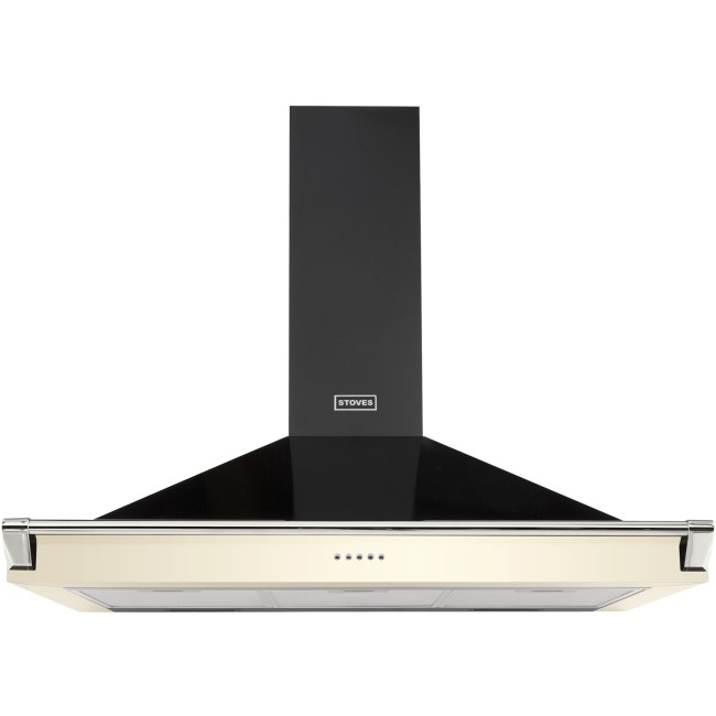 GRADE A1 - Stoves Richmond S1000 100cm Chimney Cooker Hood With Rail - Cream