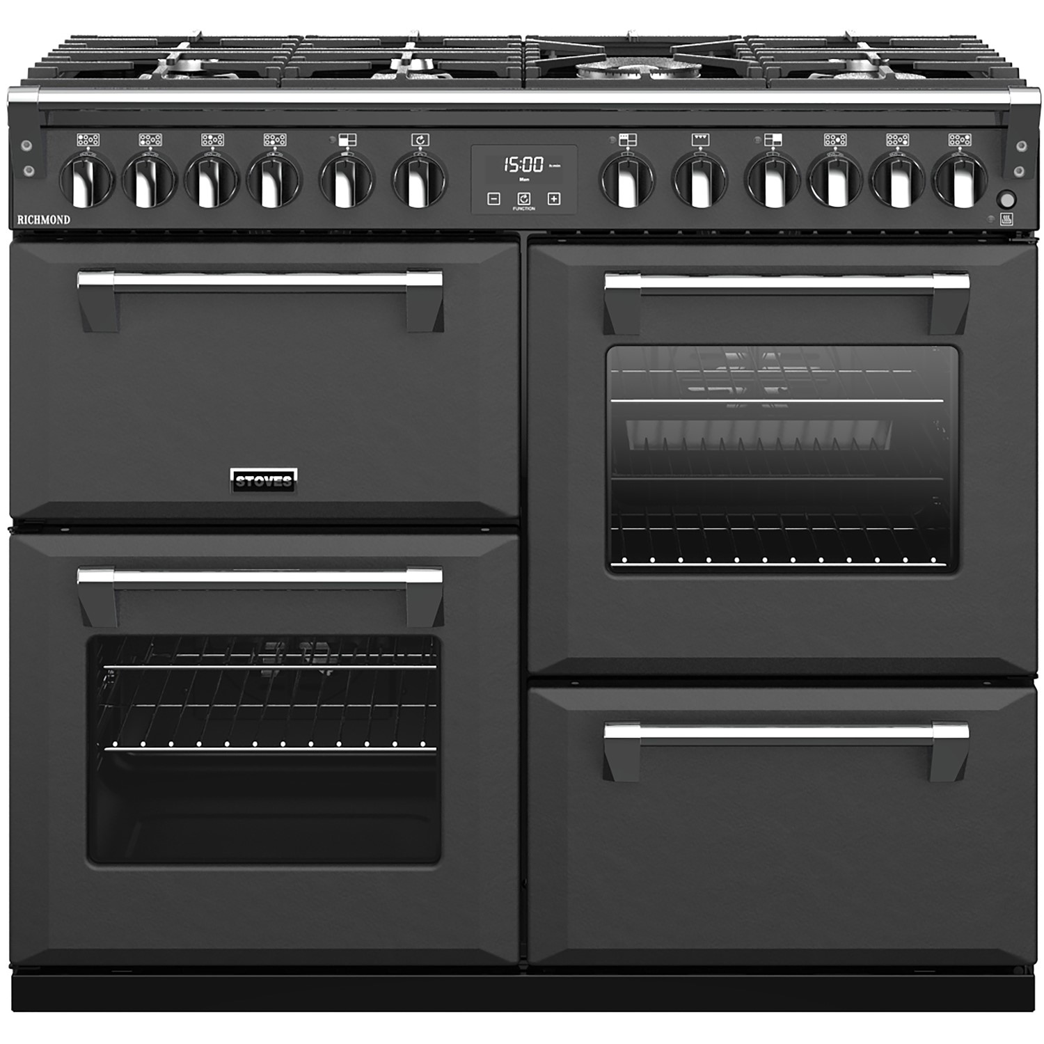 Stoves Richmond S1000DF 100cm Dual Fuel Range Cooker - Anthracite Grey