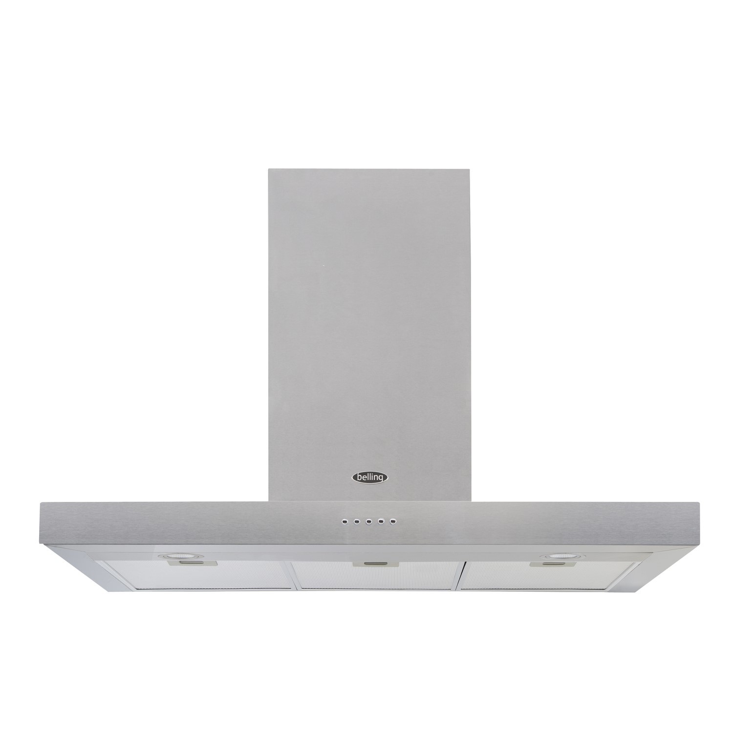 Refurbished Belling Cookcentre 90 Chim 90cm Flat Chimney Cooker Hood Stainless Steel