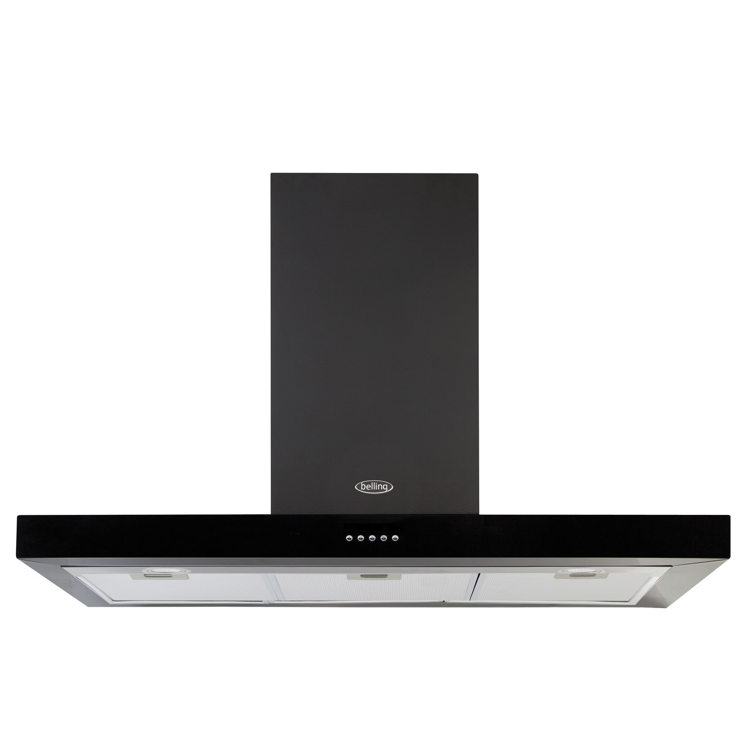 Refurbished Belling Cookcentre 100cm Flat Chimney Cooker Hood - Black