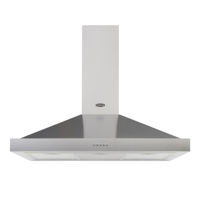 Belling Cookcentre 90cm Chimney Cooker Hood - Stainless Steel