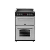 Refurbished Belling Farmhouse 60E 60cm Double Oven Electric Cooker With Ceramic Hob Silver