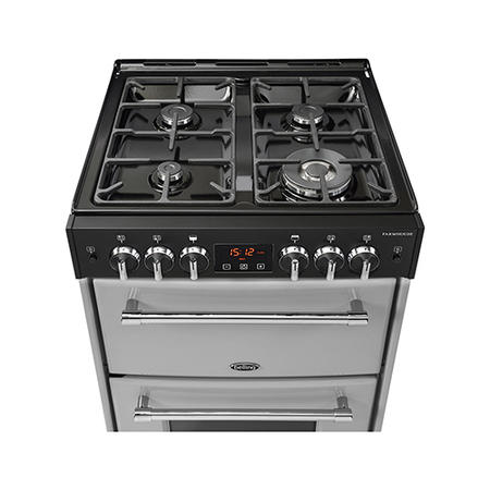 GRADE A3 - Belling Farmhouse 60DF 60cm Double Oven Dual Fuel Mini Range Cooker - Silver