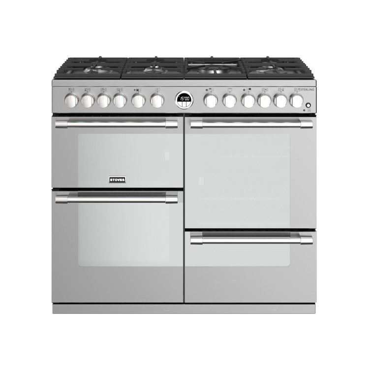 Refurbished Stoves Sterling S1000DF MK 100cm Dual Fuel Range Cooker Stainless Steel