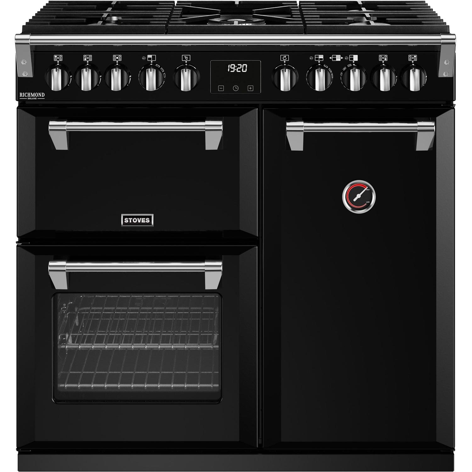 Stoves 444411432 Richmond Deluxe D900DF 90cm Dual Fuel Range Cooker - Black