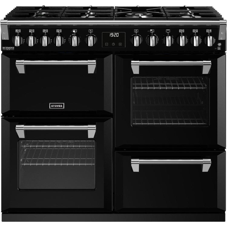 Stoves Richmond Deluxe D1000DF 100cm Dual Fuel Range Cooker - Black