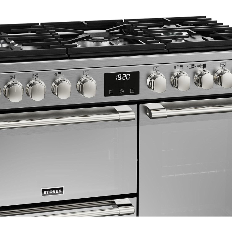 Stoves Sterling Deluxe D900DF 90cm Dual Fuel Range Cooker - Stainless Steel