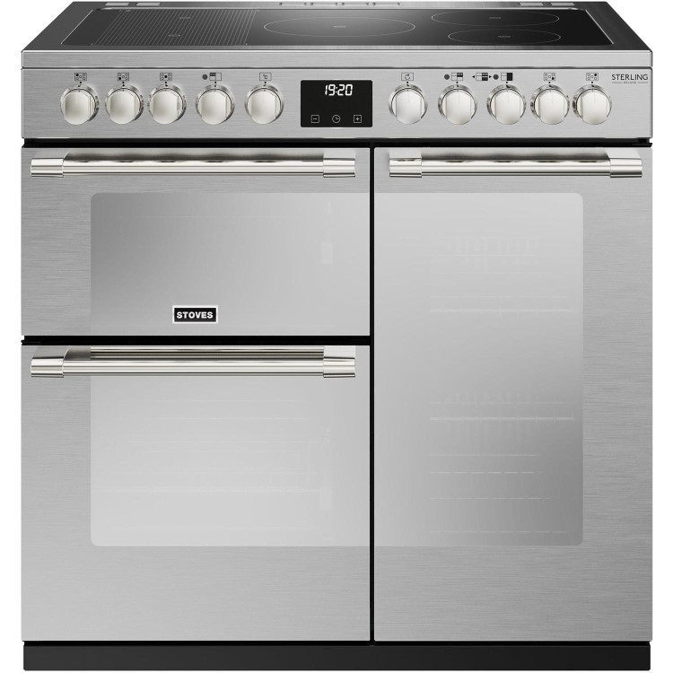 Stoves Sterling Deluxe D900Ei 90cm Electric Range Cooker - Stainless Steel