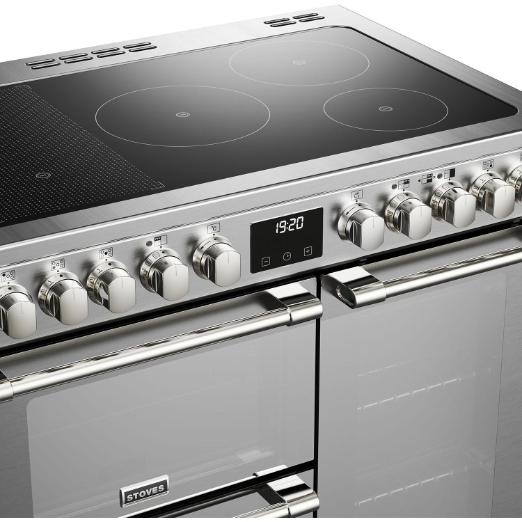 Stoves Sterling Deluxe D900Ei 90cm Electric Range Cooker - Stainless Steel