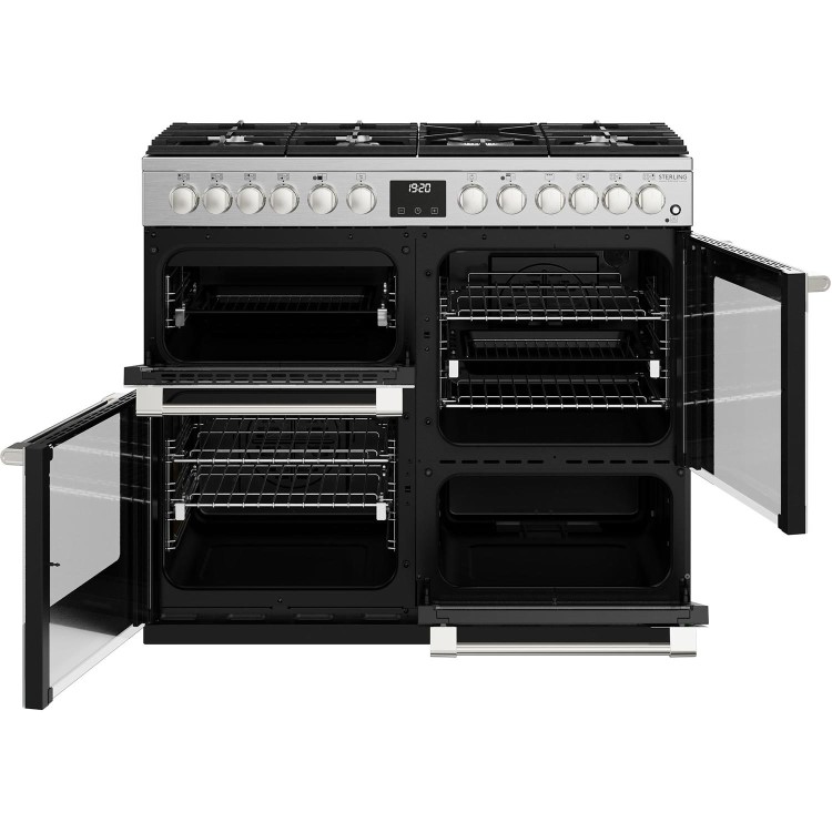 Stoves 444411467 Sterling Deluxe D1000DF 100cm Dual Fuel Range Cooker - Stainless Steel