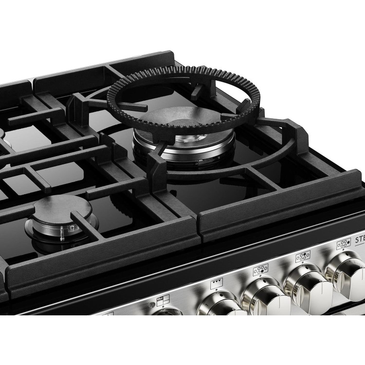 Stoves Sterling Deluxe D1000DF 100cm Dual Fuel Range Cooker - Stainless Steel