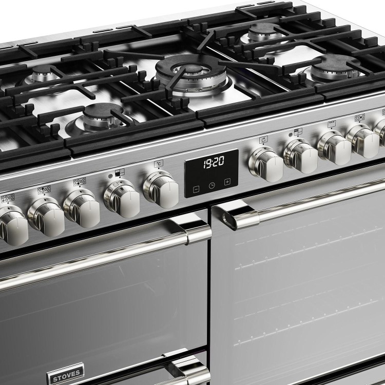 Stoves Sterling Deluxe D1100DF 110cm Dual Fuel Range Cooker - Stainless Steel