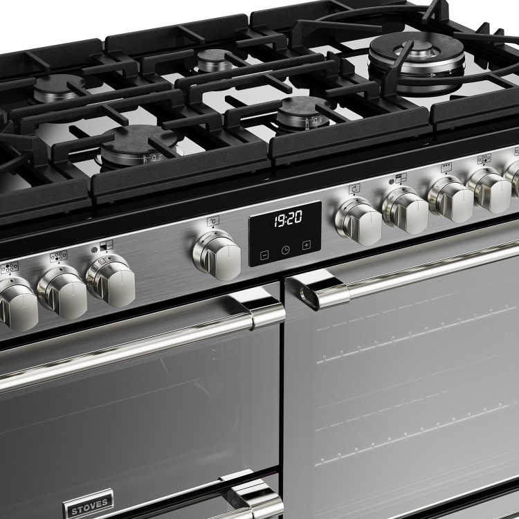 Stoves Sterling Deluxe D1100DF 110cm Dual Fuel Range Cooker - Stainless Steel