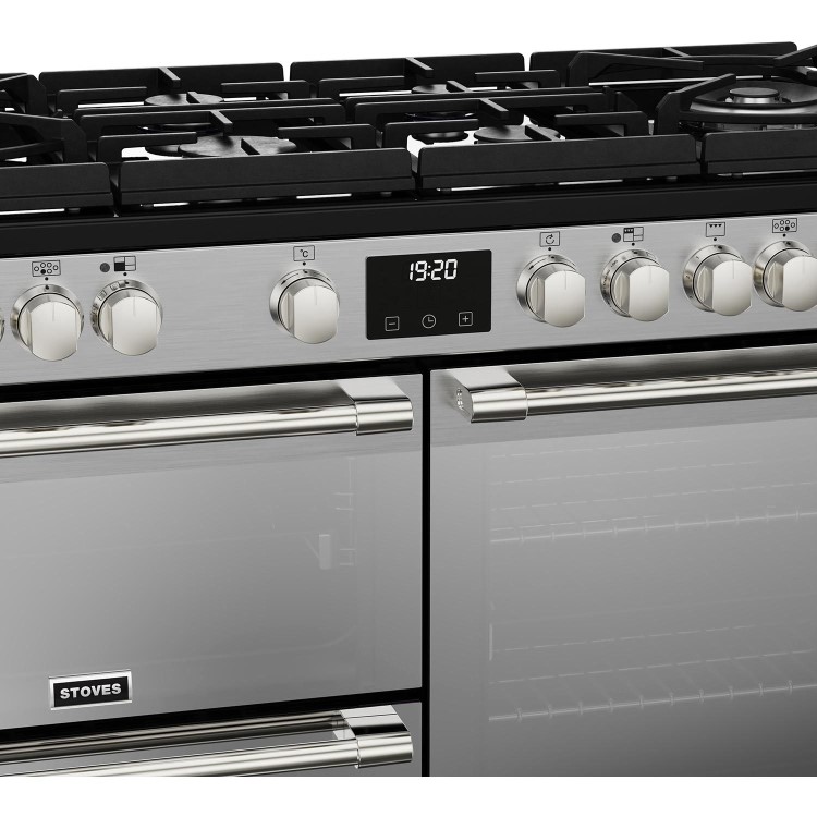 Stoves Sterling Deluxe D1100DF 110cm Dual Fuel Range Cooker - Stainless Steel