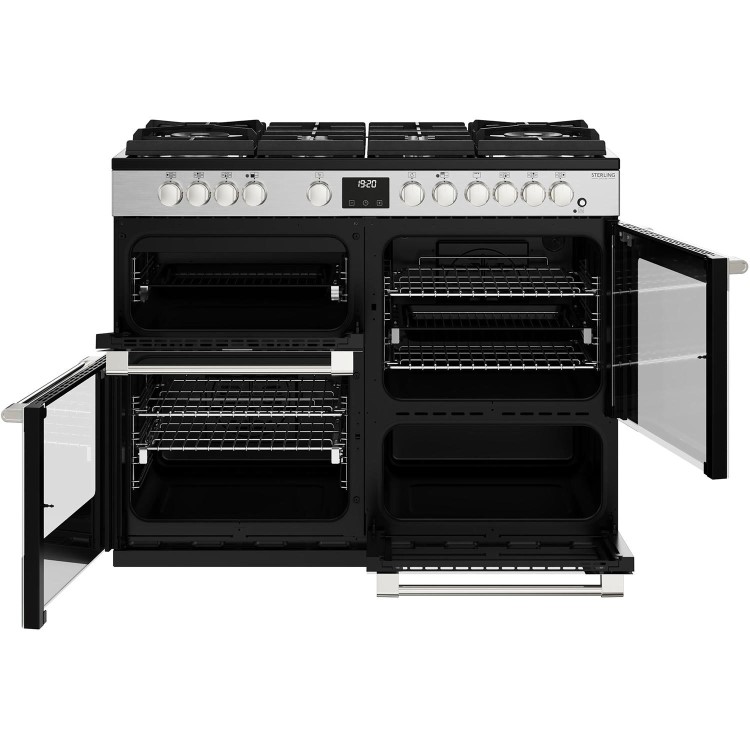 Stoves Sterling Deluxe D1100DF 110cm Dual Fuel Range Cooker - Stainless Steel