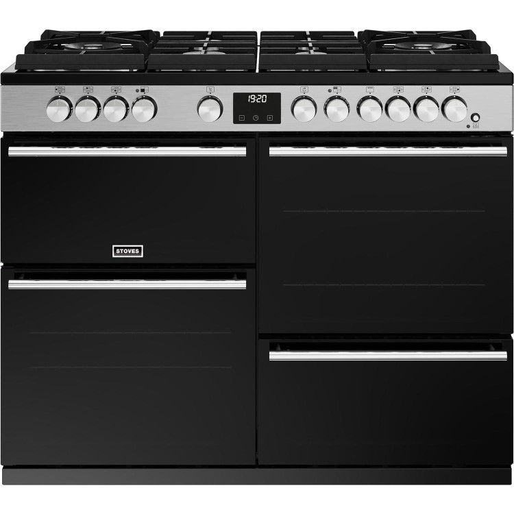 Stoves Precision Deluxe D1100DF 110cm Dual Fuel Range Cooker - Stainless Steel