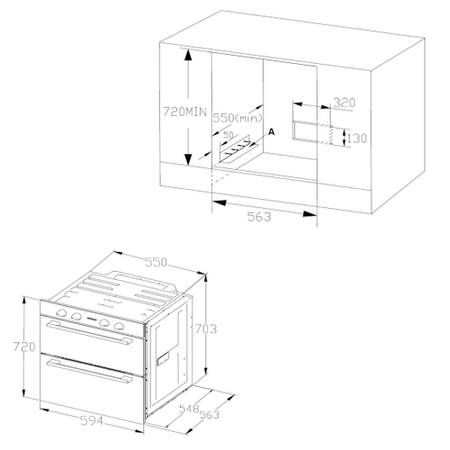 Belling 444411631 Built-Under Electric Double Oven - Stainless Steel