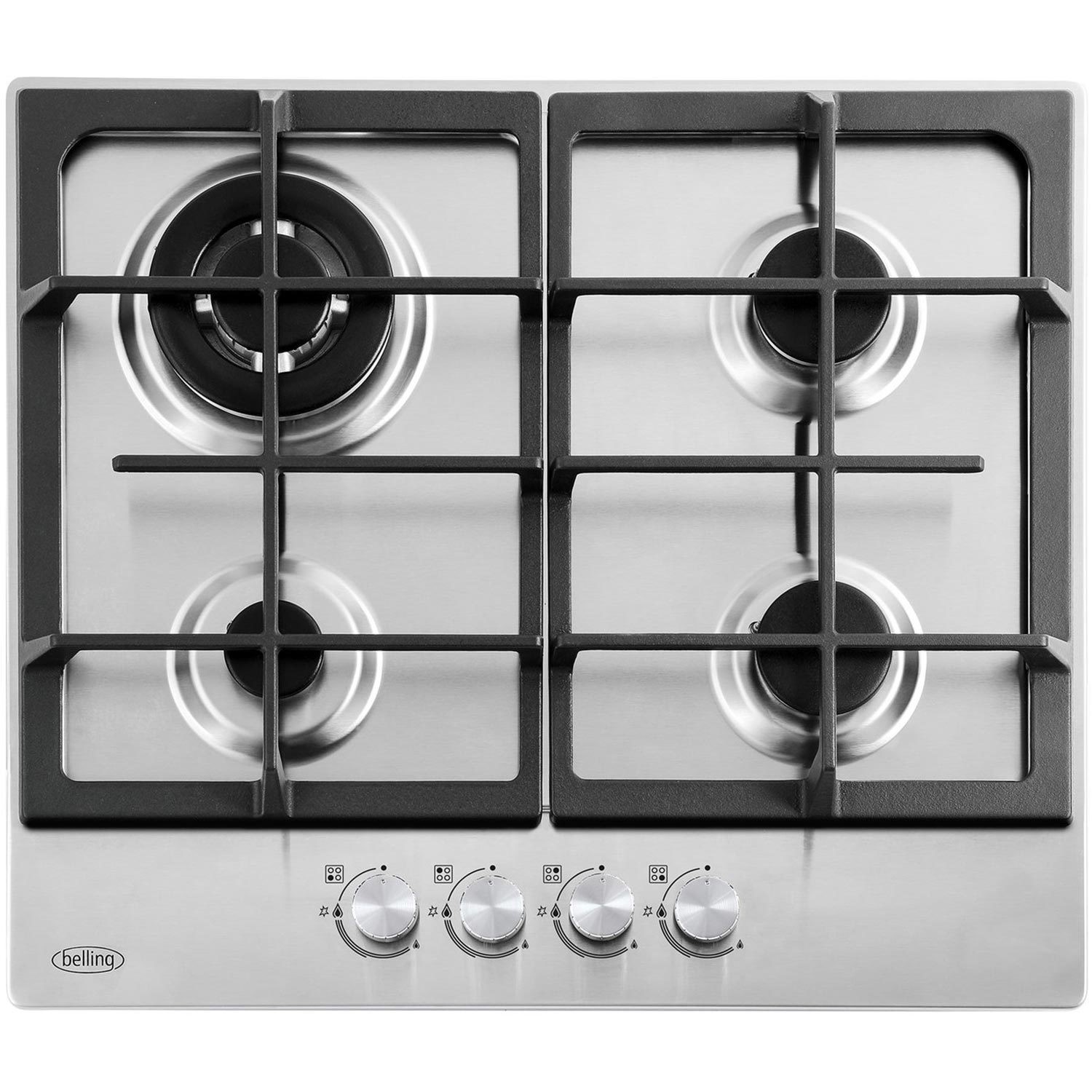 60cm 4 Burner Gas Hob Stainless Steel