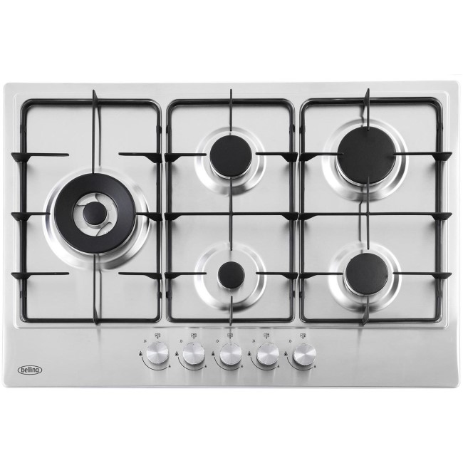 Belling 75cm 5 Burner Gas Hob Stainless Steel 444411638 Appliances