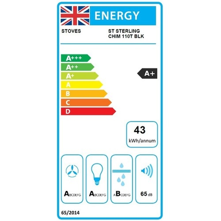 Stoves Sterling 110T 110cm Chimney Cooker Hood - Black