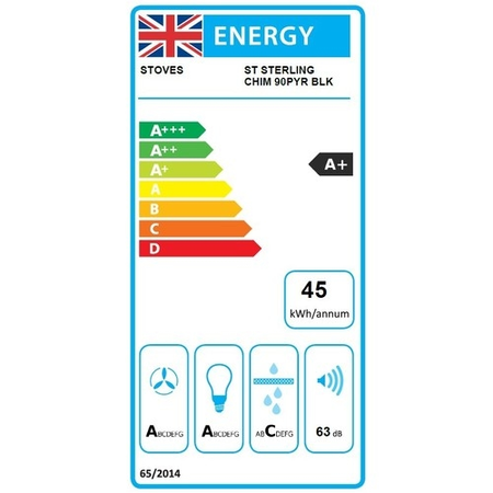 Stoves Sterling 90PYR 90cm Chimney Cooker Hood - Black