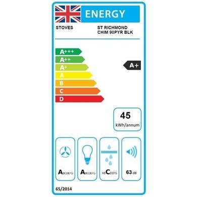 GRADE A2 - Stoves Richmond 90PYR 90cm Chimney Cooker Hood - Black