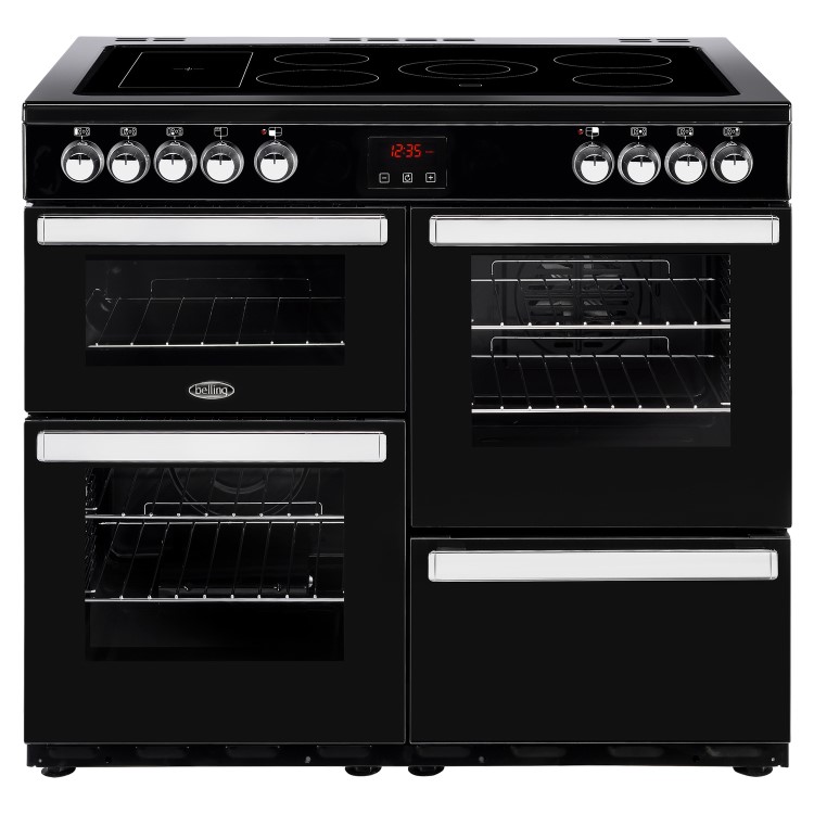 Belling Cookcentre 100E 100cm Electric Range Cooker with Ceramic Hob - Black