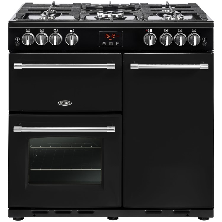 GRADE A1 - Belling Belling Farmhouse 90cm 5 Burner Gas Range Cooker - Black