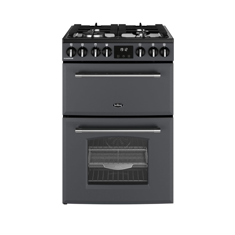 Refurbished Belling Farmhouse 60DF 60cm Dual Fuel Cooker Anthracite