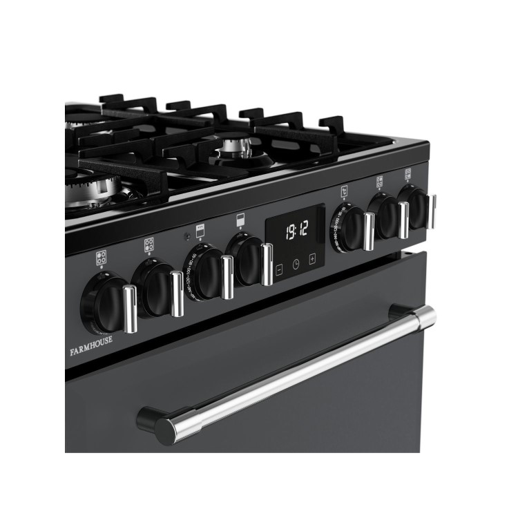 Refurbished Belling Farmhouse 60DF 60cm Dual Fuel Cooker Anthracite