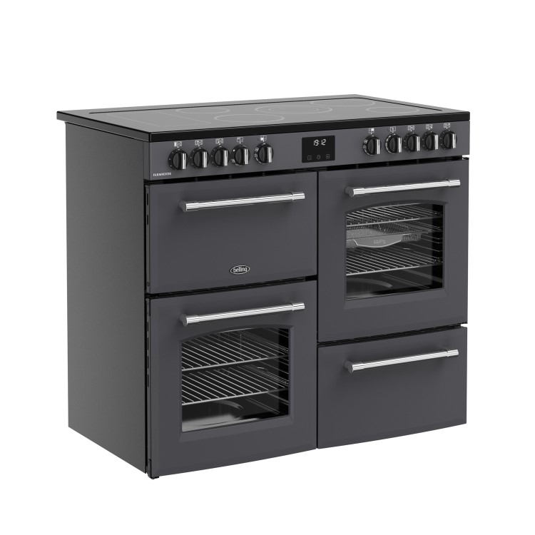 Belling Farmhouse 100cm Electric Range Cooker - Grey