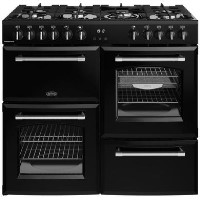 Belling Farmhouse 100cm Dual Fuel Range Cooker - Black