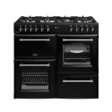 444411829 Belling Farmhouse 100cm Dual Fuel Range Cooker - Black