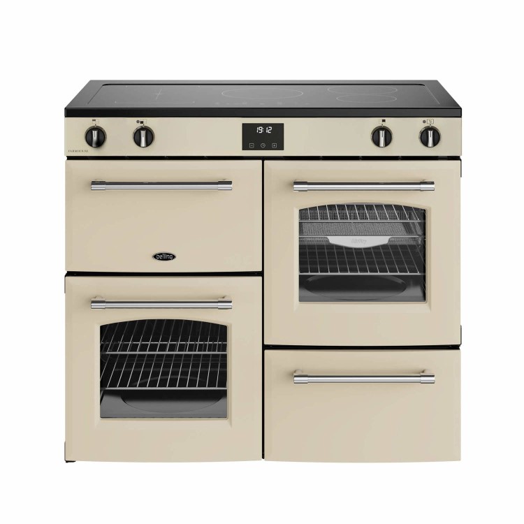 Belling Farmhouse 100cm Electric Induction Range Cooker - Cream