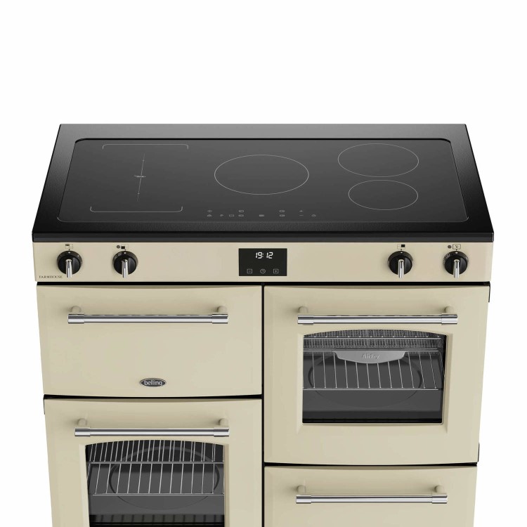 Belling Farmhouse 100cm Electric Induction Range Cooker - Cream