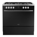 444412040 Belling Vision Single Cavity 90cm Dual Fuel Range Cooker - Black & Silver Steel