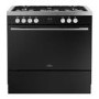 Belling Vision Single Cavity 90cm Dual Fuel Range Cooker - Black & Silver Steel