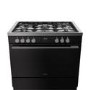 Belling Vision Single Cavity 90cm Dual Fuel Range Cooker - Black & Silver Steel