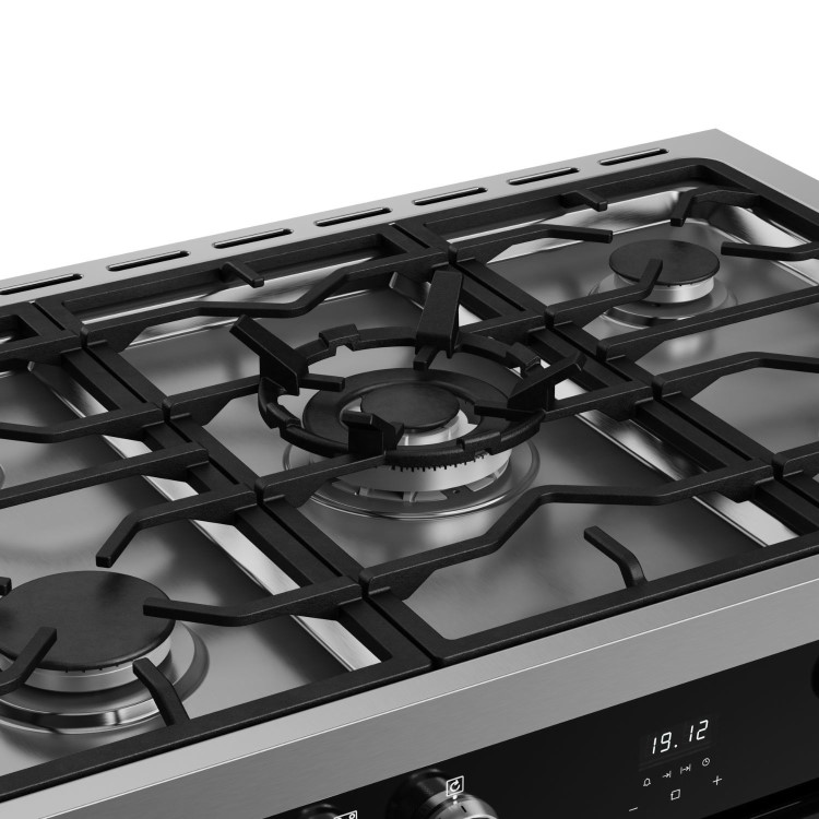 Belling Vision Single Cavity 90cm Dual Fuel Range Cooker - Black & Silver Steel