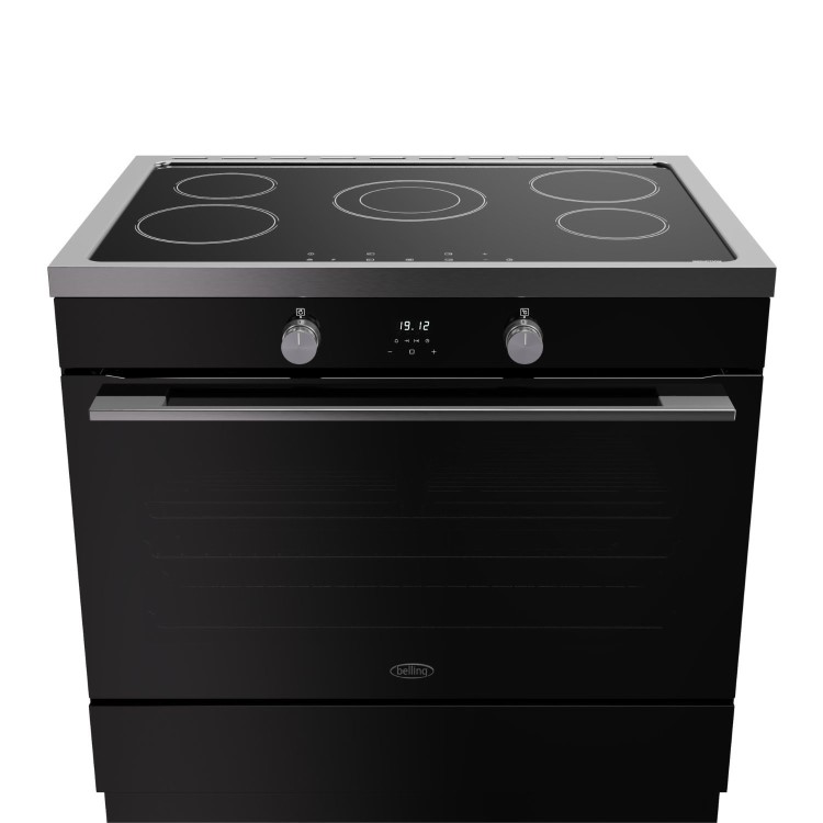 Belling Vision Single Cavity 90cm Electric Range Cooker - Black & Silver Steel