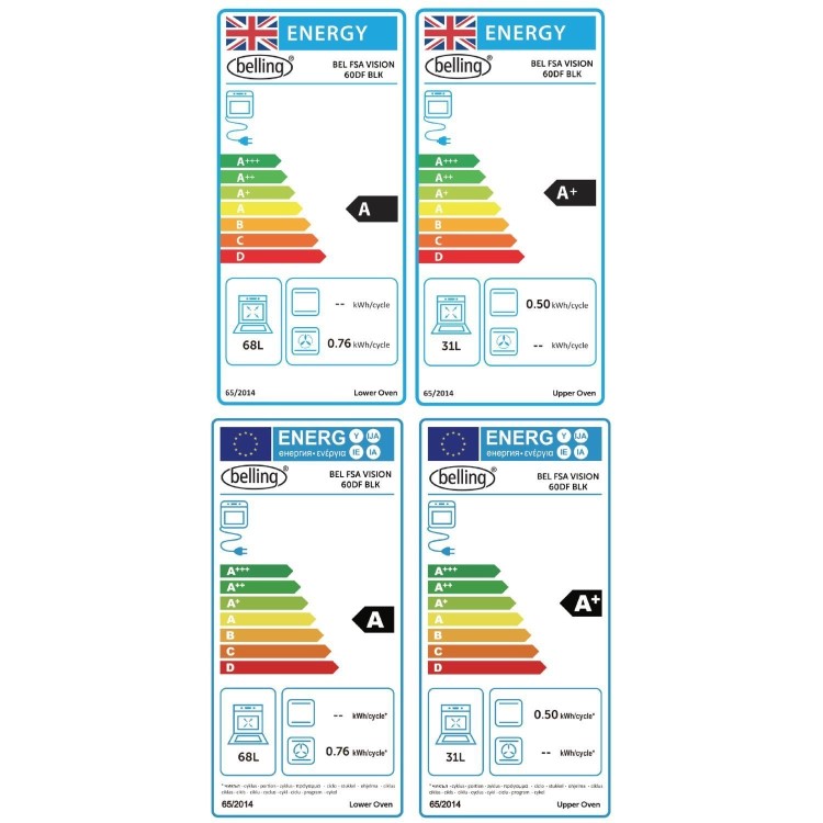 Belling Vision 60cm Dual Fuel Cooker - Black