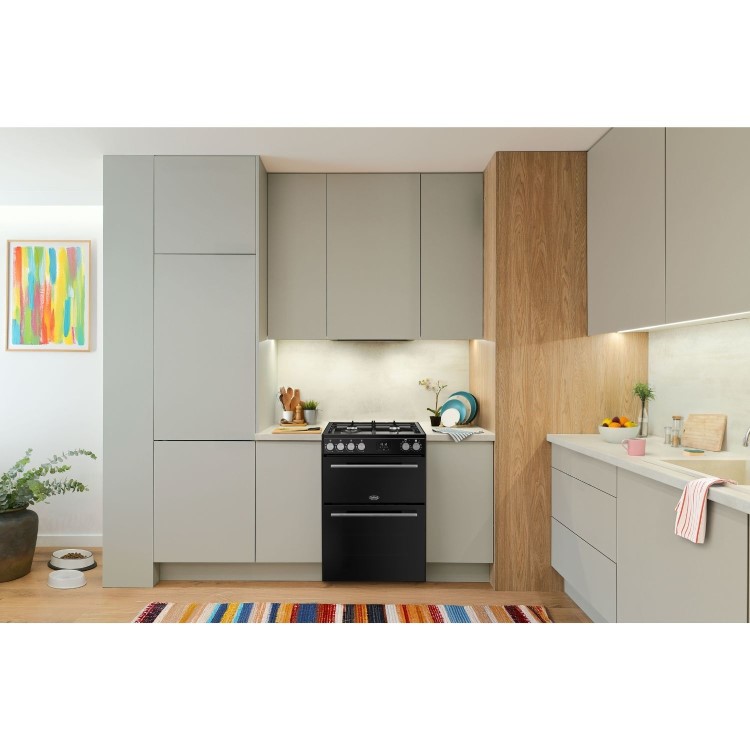 Belling Vision 60cm Dual Fuel Range Cooker - Black & Silver Steel
