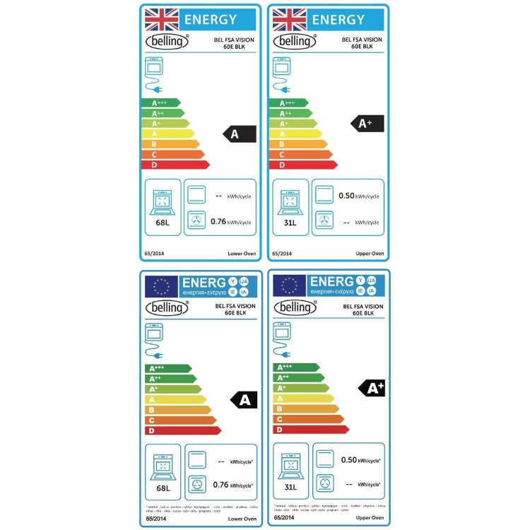 Belling Vision 60cm Electric Cooker with Ceramic Hob - Black