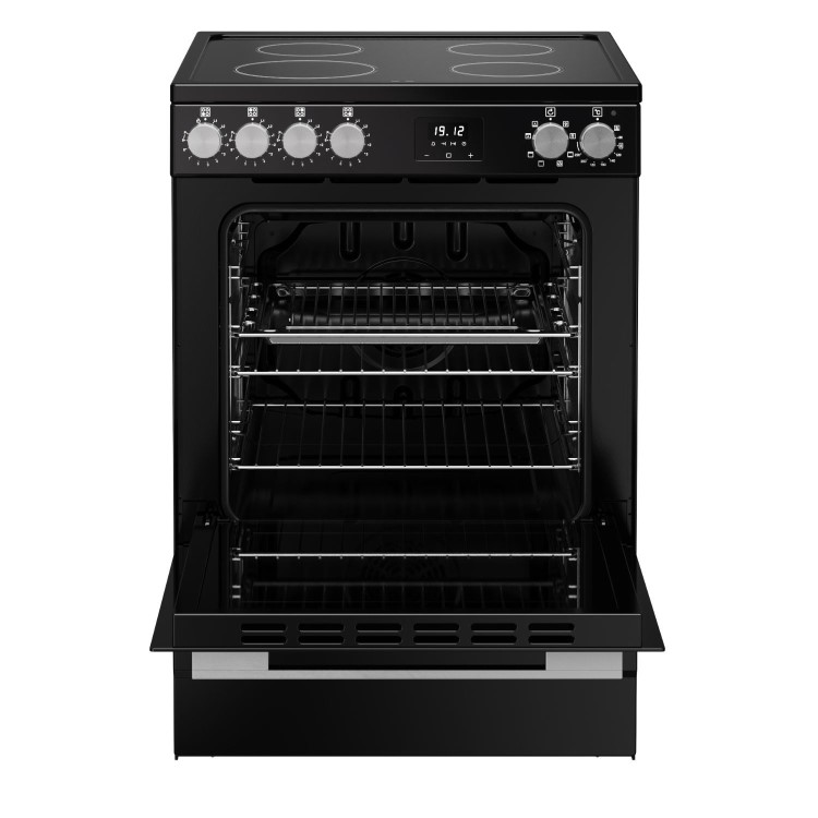 Belling Vision 60cm Electric Range Cooker - Black & Silver Steel