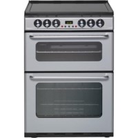 New World EC600DOm 60cm Double Oven Electric Cooker - Silver 