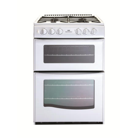 New World G55TT Twin Cavity Gas Cooker in White