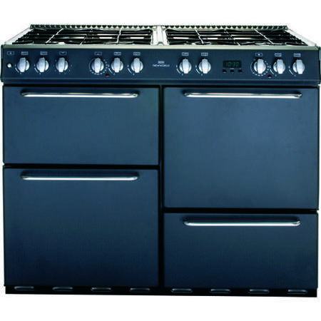 New World 100DFT 100cm Dual Fuel Range Cooker in Charcoal