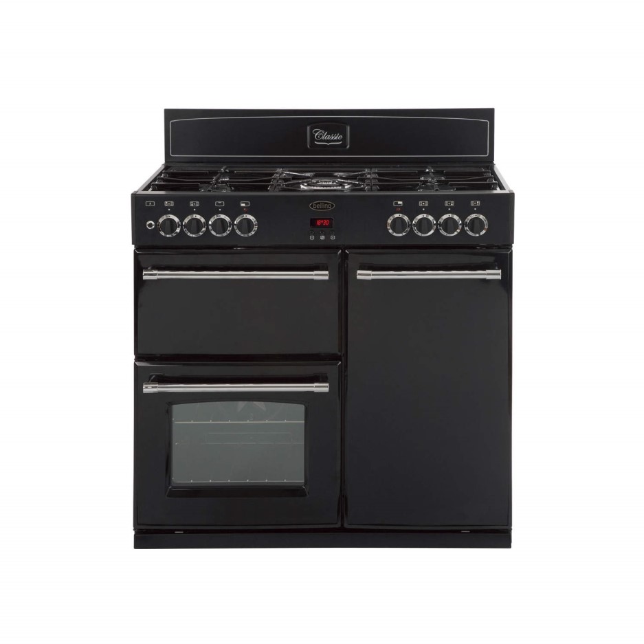 Belling Classic 90DFT 90cm Dual Fuel Range Cooker Black 444440378